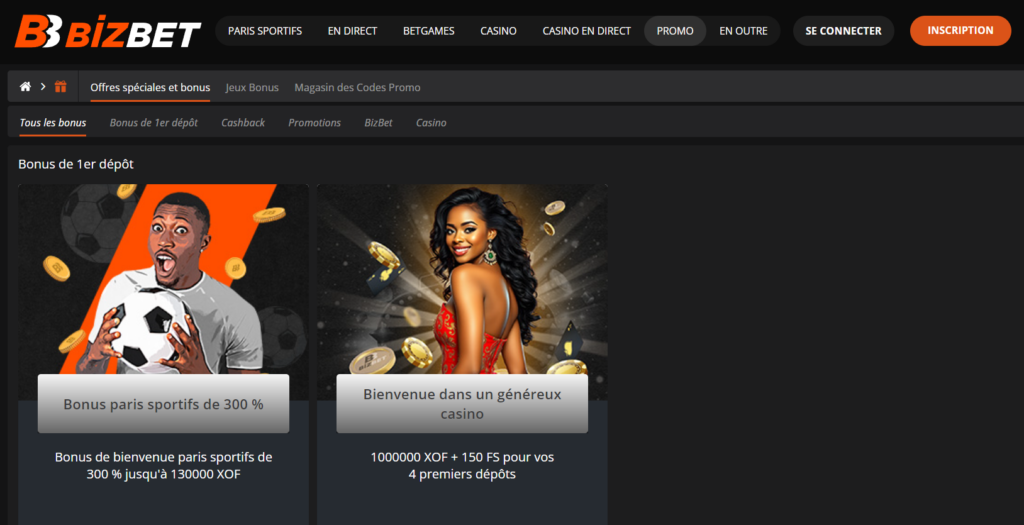 Bizbet bonus et promotions 