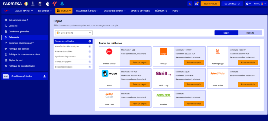 Paiements et sécurité Paripesa 